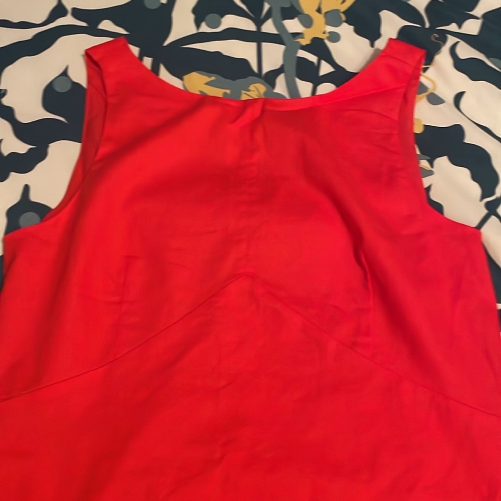 Red linen blend shirt